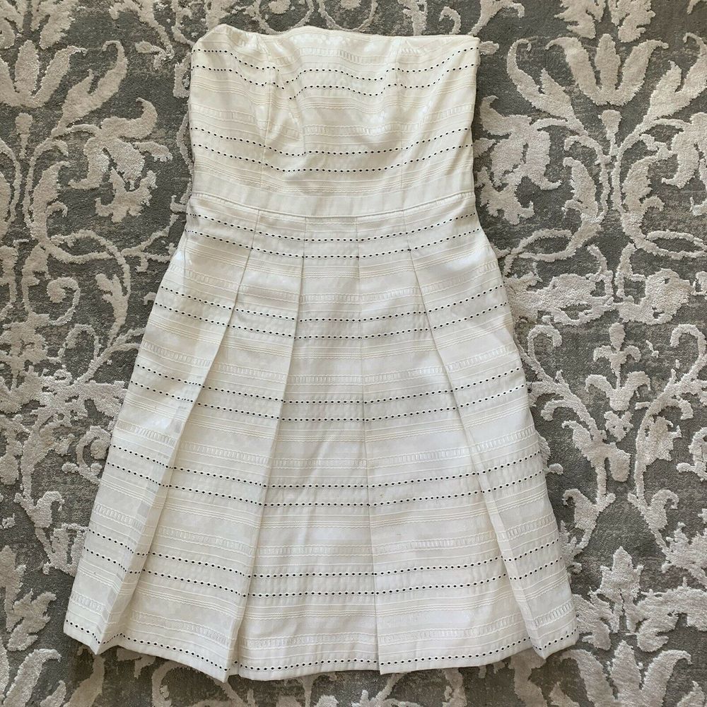 White House Black Market Strapless Pleated Dress
